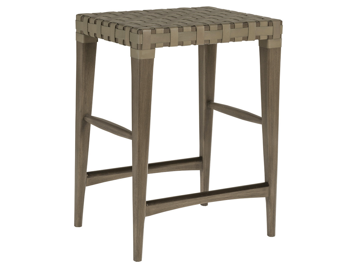 Milo Leather Backless Counter Stool, Leather Backless Bar Stools