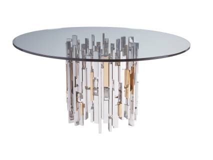 Cityscape Round Dining Table With Glass Top