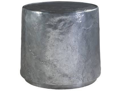 Contango White Round Drum End Table