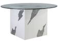 Contango White 54 Inch Glass Top Dining Table - 1