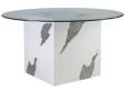 Contango White 56 Inch Glass Top Dining Table - 1