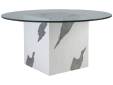 Contango White 60 Inch Glass Top Dining Table - 1