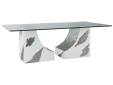 Contango White Rectangular Glass Top Dining Table - 1
