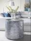 Contango White Round Drum End Table - 2