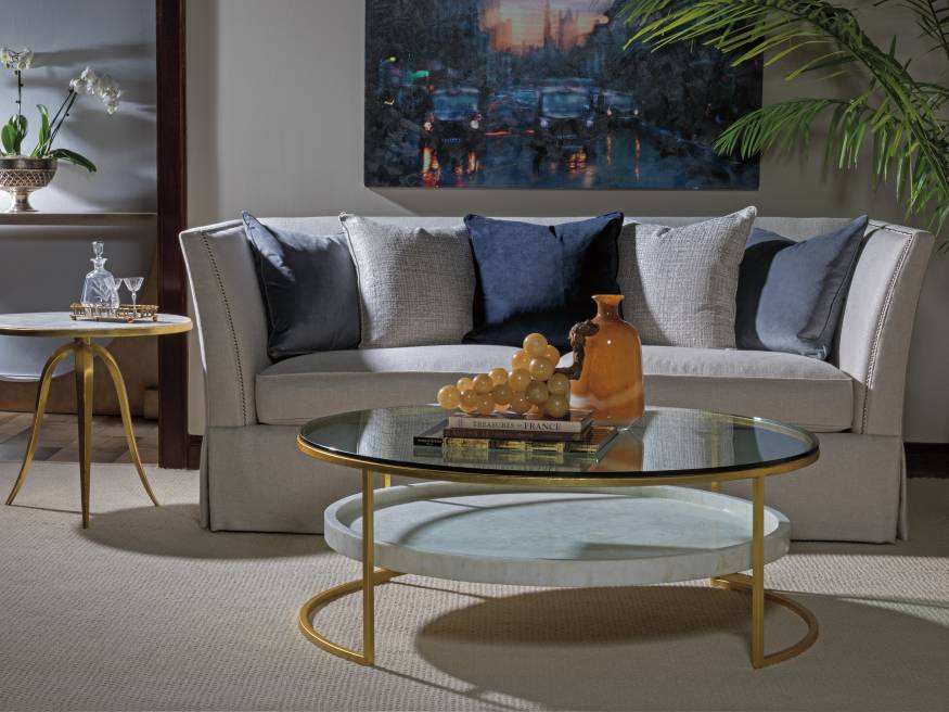 Gold - 2024-941C | Cumulus Large Round Cocktail Table | Signature