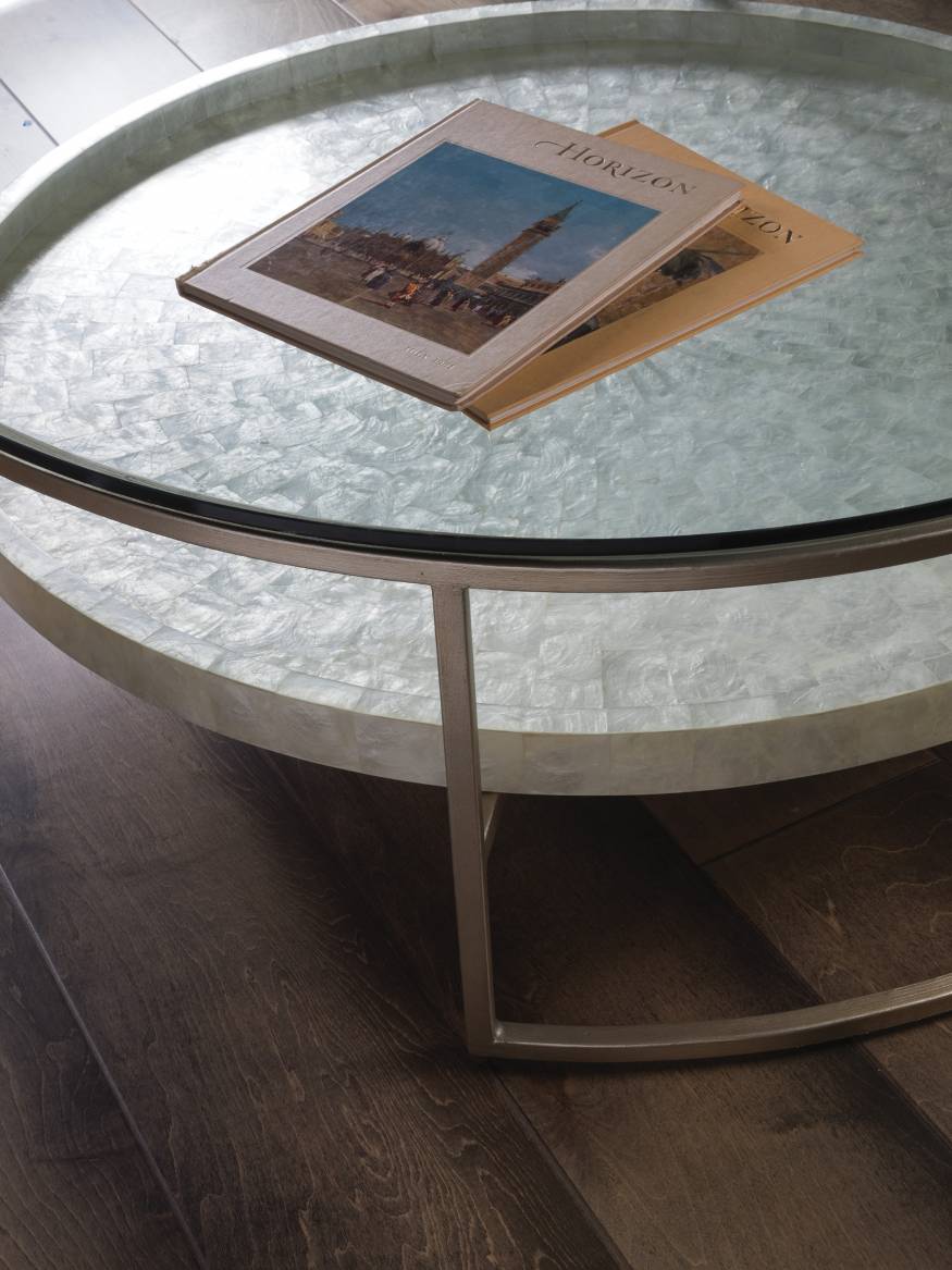 Champagne - 2156-941C | Cumulus Capiz Large Round Cocktail Table
